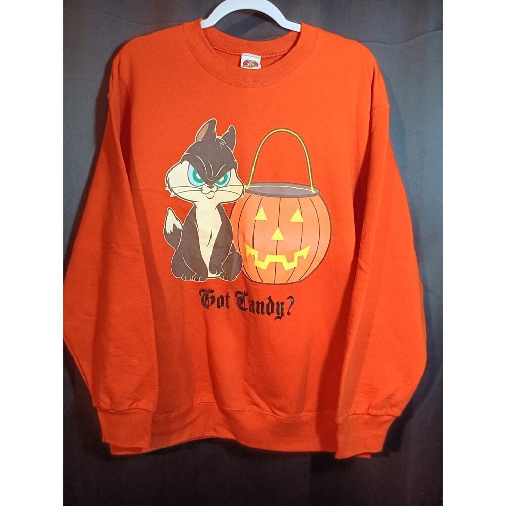 Vintage Looney Tunes Penelope Cat Halloween Got Candy Sweatshirt Large Glows